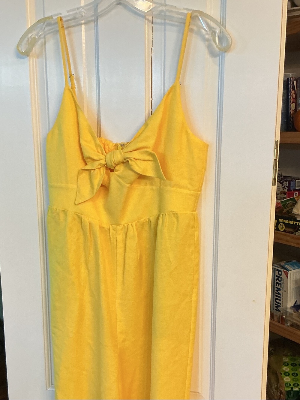 LOFT Yellow Tie-Front Sundress